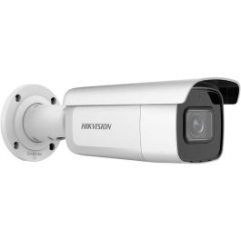 Hikvision Cámara IP Bullet 4MP AcuSense 2.8-12mm Antivandálica IR60 WDR H.265+ IK10 IP67 PoE con Audio y Alarma