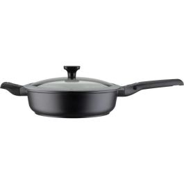 GSW 167833 Sartén Easy Click de aluminio y plástico de 28 cm con tapa de cristal - Negra