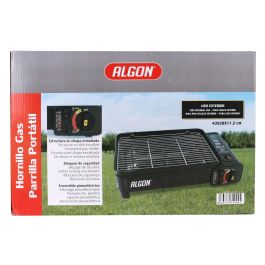 Algon Bbq Hornillo de Gas Portátil con Parrilla 43x28x11.2 cm – Ideal para Camping y Barbacoas al Aire Libre