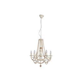 DKD Home Decor Lámpara de Techo Shabby Hierro y Pino, 6 Brazos, Crudo Marrón Claro, Casquillo E14 25W, 57x57x28 cm Precio: 107.49999975. SKU: B1DDEYB6EW
