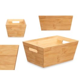 Caja de Bambú Multiuso con Asas Kinvara 25x12x15 cm - Natural (12 Unidades)