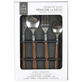 Home Deco Factory Cubertería 16 Piezas Mirage Acero Inoxidable