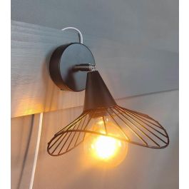 DKD Home Decor Lámpara Aplique Urban Negra de Metal E27 50W 1 Bombilla 22x22x21cm