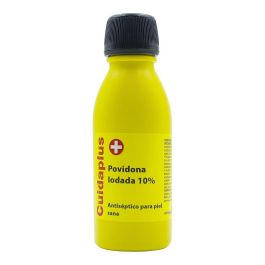 Cuidaplus Solución Antiséptica Cutánea Povidona Iodada 125 ml - Uso General para Heridas, Cortes, Quemaduras y Rozaduras