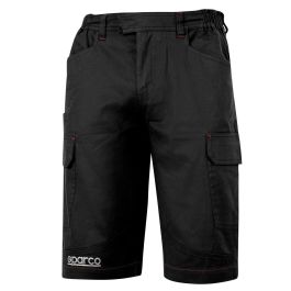 Sparco Pantalón Bermuda Cargo Negro 02410nr1s Talla S Algodón Elástico