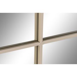 DKD Home Decor Espejo Scandi de Ventana Beige 122x122 cm con Marco de Hierro y Cristal, Interior 121x121 cm. Colección Anxi.