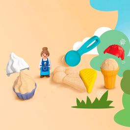 PLAYMOBIL Junior 72006 Set de Heladería de Arena - Juguete con Sacabolas y Moldes para Niños +12 Meses