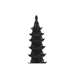 DKD Home Decor Pagoda Decoración Oriental Negro Resina 9 x 41 x 9 cm