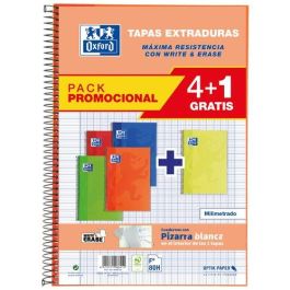 Oxford Cuaderno Espiral Write&Erase 80H Folio Milimetrado, OptikPaper, Pack 4+1, Tapas Extraduras, Espiral Coil-Lock Precio: 16.50000044. SKU: S8414309