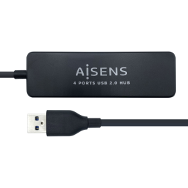 Aisens Hub USB 2.0 4 Puertos Tipo A Macho a Hembra Negro 30 cm - Velocidad 480 Mbps Precio: 3.78999951. SKU: S0236143