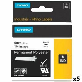 Cinta Laminada para Rotuladoras Rhino Dymo ID1-6 Blanco Negro 6 x 5,5 mm (5 Unidades) Precio: 102.50000024. SKU: S8424190