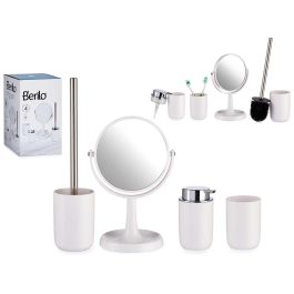 Set Baño Blanco Berilo 4 Piezas - Vaso, Espejo, Escobillero, Jabonera (6 Unidades) Precio: 98.9500006. SKU: S3605820