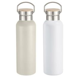 Botella de Agua Home ESPRIT Blanco Beige Natural Bambú Acero Inoxidable 500 ml (2 Unidades) Precio: 8.49999953. SKU: B17SZDVBG8