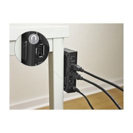 DeLOCK Switch USB 2.0 para 4 PC a 1 dispositivo, 4 Puertos, 0,48 Gbit/s, Negro, Con Cable USB A-B