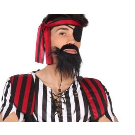 Barba Negra Larga Con Trenzado Para Disfraz De Pirata - Accesorio Temático Negro para Adultos