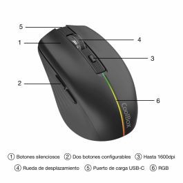 COOLBOX Raton Inalambrico Gaming W01 Negro