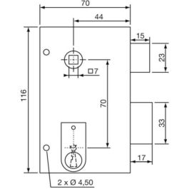 Yale YAV36D - Cerradura vertical de superficie con rodillo, 2 llaves incluidas, caqui - Versión derecha para puerta interior