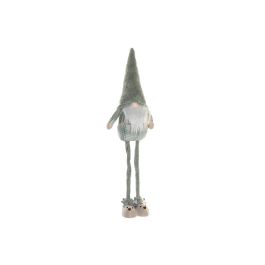 DKD Home Decor Figura Navidad Alpina de Poliéster con LED Extensible Verde y Blanco, Funciona con 2 Pilas CR2032, 65 x 15 x 28 cm