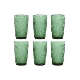 Set de Vasos Home ESPRIT Verde Cristal Con relieve 370 ml (6 Unidades) Precio: 18.49999976. SKU: B1D3Y7RRAY