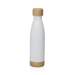 Botella Blanca Mate 500 ml Acero Inoxidable Versa 7x27 cm (2 Unidades)