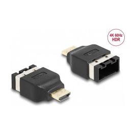 DeLOCK Adaptador HDMI-A macho a HDMI-E hembra para automóvil, 4K 60 Hz, 3840x2160, HDCP, Contactos chapados en oro, Negro