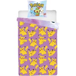 Pokemon LYO1728158870457 - Juego de cama reversible Pikachu Microfibra - Funda nórdica 140x200 cm + Funda almohada 63x63 cm
