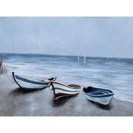 DKD Home Decor Cuadro Mediterraneo Azul Beige Lienzo MDF 2.8 x 80 x 120 cm (2 Unidades)