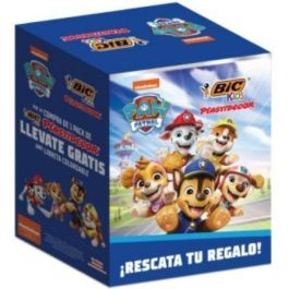 Bic Expositor Paw Patrol Lápices de Cera Plastidecor y Cuadernos Núm. artículo 300556 - 24 Packs de 12 Unidades de Ceras Surtido de Colores