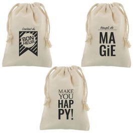 Party Time Bolsa Party Time 23x34 cm Bolsa de Algodón Reutilizable Ecológica con Cierre de Cuerda para Regalos