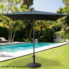 Color Baby Parasol Terraza 300 cm con Chimenea y Mástil de Aluminio 4,8 cm Color Antracita