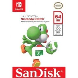 SanDisk Tarjeta de Memoria microSDXC 64GB para Nintendo Switch SDSQXAT-064G-GN6ZN UHS-I Clase 10 100MBs