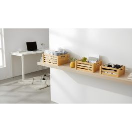 Inde Set 3 Cajas Bambú Organización 30.5x23x15.2 cm y 28x18 cm (6 Unidades)