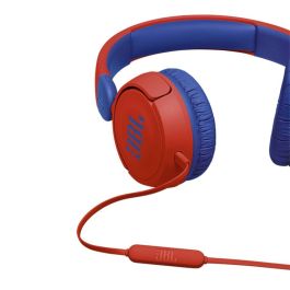 JBL JBLJR310RED Auriculares Infantiles JR310, Micrófono, Jack 3.5mm, Sonido Seguro <85dB, Acolchados, Antinudos, Rojos y Azules