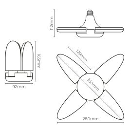 Bombilla led multidireccional, casquillo e27, potencia 30 w, luz fría