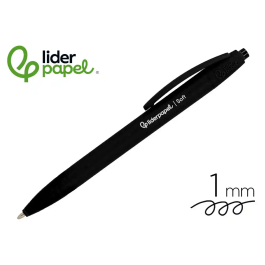 Liderpapel Bolígrafo Retráctil Punta 1 mm con Clip, Acabado Soft Touch, Tinta Negra, Cuerpo Negro, 27x145x70 mm Precio: 3.50000002. SKU: B1GQJ7YVCW