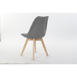 DKD Home Decor Silla Scandi Blanco Negro 50 x 80 x 47 cm (4 Unidades) Poliester Madera
