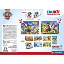 Clementoni Puzzle Edukit 4 en 1 Paw Patrol Rompecabezas para Niños +3 Años