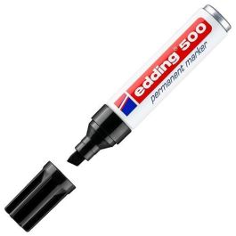 Edding Marcador Permanente 500 Negro, punta biselada 2-7mm, para papel, cartón, metal y vidrio, pack 10 unidades (10 Unidades) Precio: 26.49999946. SKU: S8421307