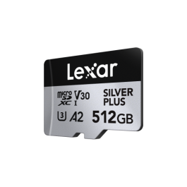 Lexar LMSSIPL512G-BNANG Tarjeta MicroSDXC Profesional SILVER PLUS de 512 GB UHS-I, Velocidad de Lectura 205 MB/s, Velocidad de Escritura 150 MB/s