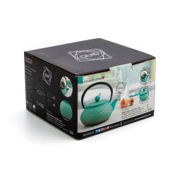 Quid Tetera Hierro Naka 0,5 L con Filtro de Acero Inoxidable para Inducción, Vitrocerámica y Gas