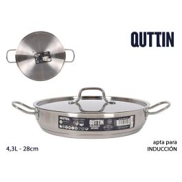 Cacerola Baja con Tapa Acero Inoxidable 28 cm 4.3L Quttin (2 Unidades) Precio: 47.49999958. SKU: B16D9TN27K