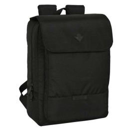Safta Mochila con solapa portátil 13,3'' + USB Real Betis Balompié Premium Negra 29x39x12cm