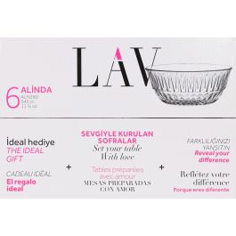 Lav Set de 6 Bols, 12.5 cm de Diámetro, 345 ml de Capacidad, Colección Alinda (8 Cajas)