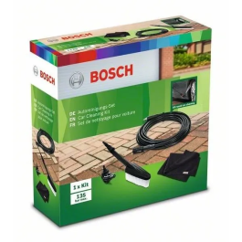 Bosch Car Kit con Accesorios de Limpieza: Cepillo (F016800359), Boquilla 90° (F016800354), Manguera 6m (F016800361) y Paño Microfibra