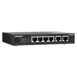QNAP QSW-2104-2T-R2 Switch No Administrado 10G Ethernet, 4 Puertos 2.5GbE + 2 Puertos 10GbE, Escritorio Negro