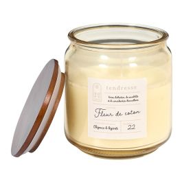 Home Deco Factory Vela Perfumada Tarro de Vidrio con Tapa 9,6 cm - Ámbar, Flor de Algodón, Bruma del Bosque - Colección Cocooning