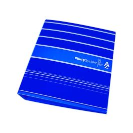 Archivador De Palanca Liderpapel A4 Filing System Forrado Sin Rado Lomo 80 mm Azul Con Caja Y Compresor Metalico