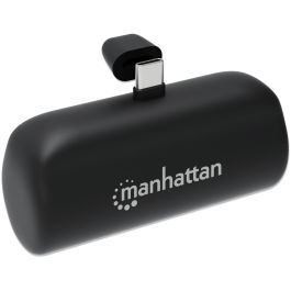 MANHATTAN 102636 Powerbank 5000 mAh USB Tipo-C, Batería Externa Portátil 10W, Negro para Smartphone