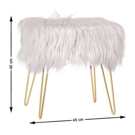 Taburete 116472 (40 x 30 x 45 cm) Decoración Blanco Taburete 116472 (40 x 30 x 45 cm) Decoración Blanco