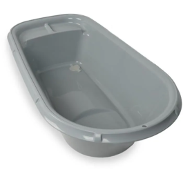 Thermobaby LUXURY TUB Bañera Infantil Plegable Charming Grey con Tapón de Drenaje Estable Robusta Antideslizante para Bebé